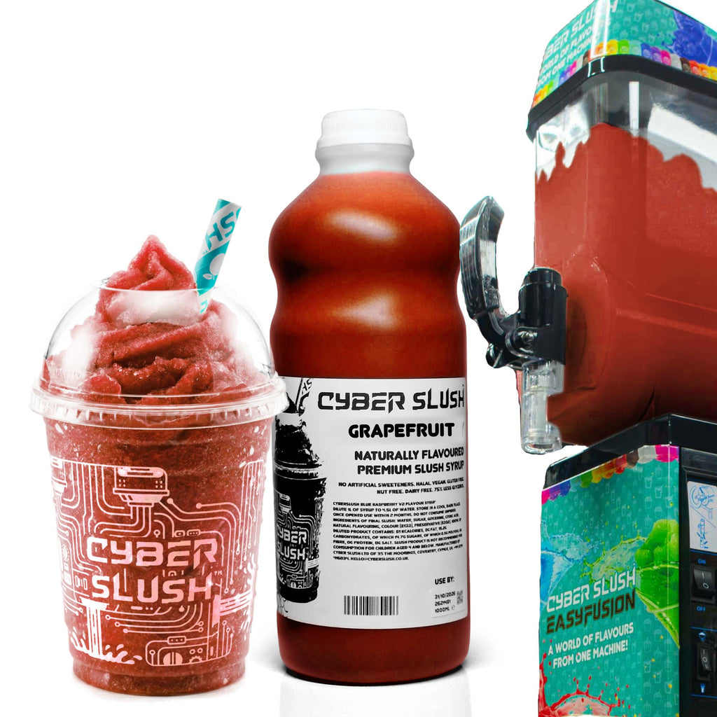 CyberSlush Grapefruit Slush Syrup 1L - Glycerol-Free, Vegan, Gluten-Free - for Home Slush Machines Ideal for Ninja® Slushi Machines